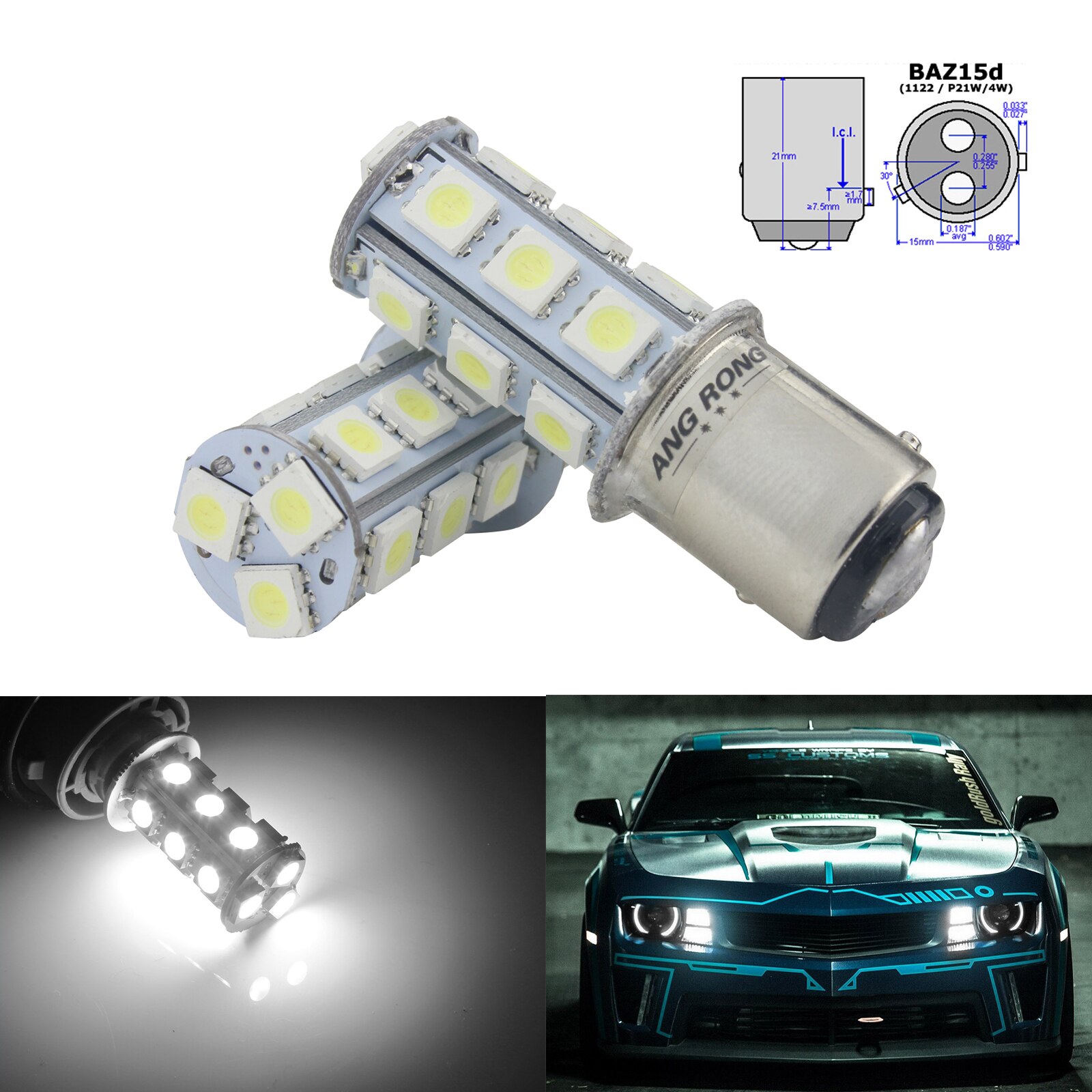 Angrong 2x baz15d p21/4 w 566 18 smd led  ڵ  ..